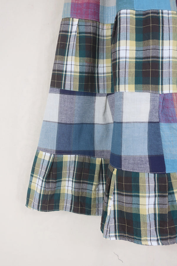 Adelaide Patchwork Maxi Skirt in Technicolour Tartan