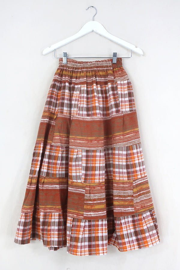 Adelaide Patchwork Maxi Skirt in Summer Shirt Orange