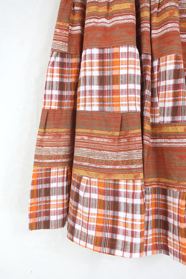 Adelaide Patchwork Maxi Skirt in Summer Shirt Orange