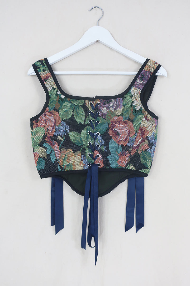 Antoinette Tapestry Corset in Japanese Peony by All About Audrey