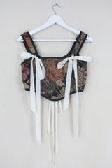 Antoinette Tapestry Corset in Baroque Black Rose by All About Audrey