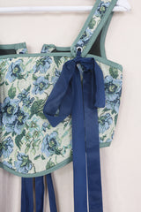 Antoinette Tapestry Corset in Iris Blue by All About Audrey