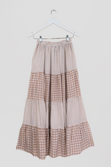 Rosie Maxi Skirt in Biscuit Brown Gingham by All About Audrey
