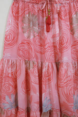 Rosie Midi Skirt - Rose Petal Pink - Vintage Indian Sari - Free Size by All About Audrey