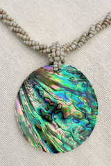 Large Abalone Shell Beaded Braid Necklace by All About Audrey