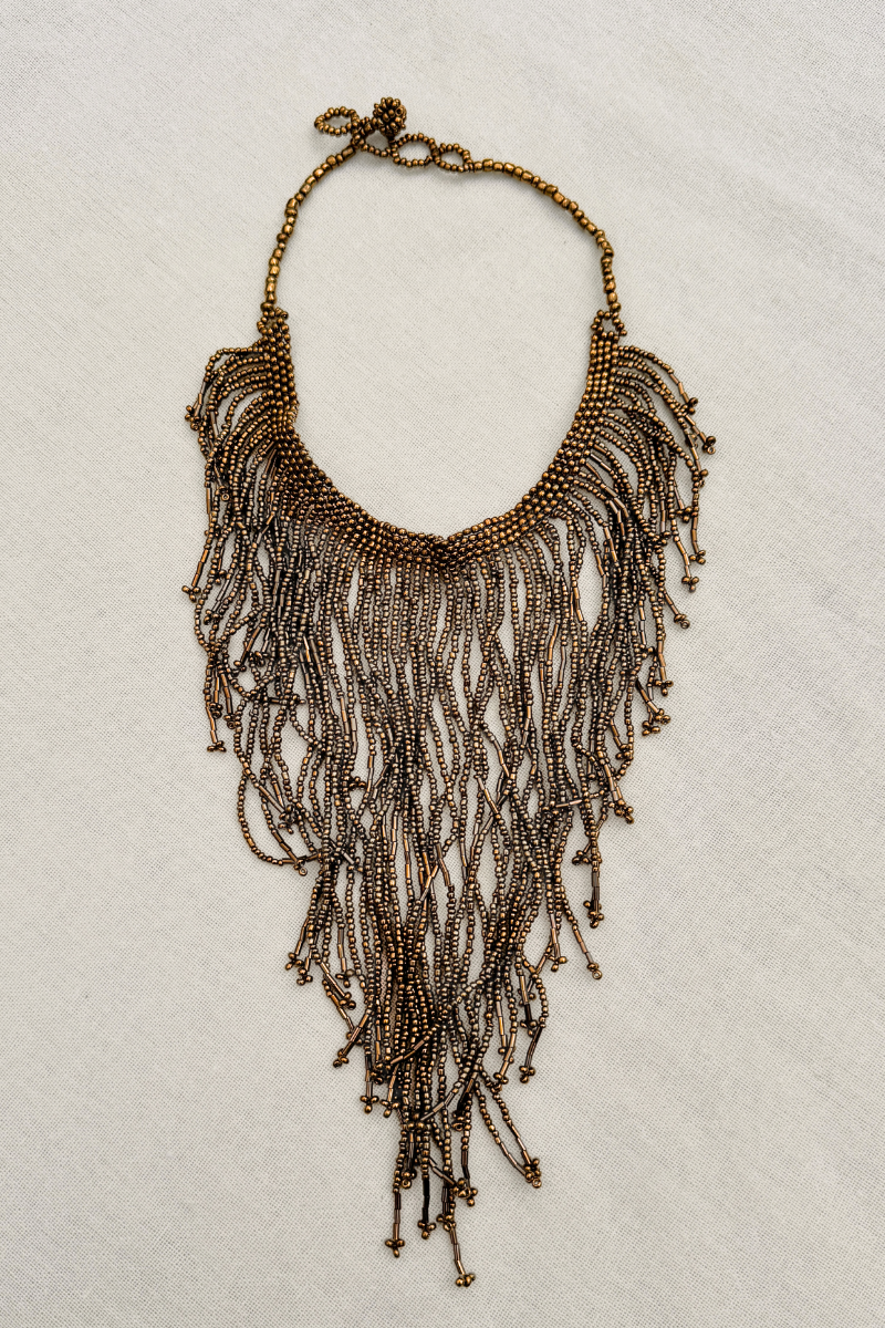 Bronze Waterfall Beaded Necklace by All About Audrey