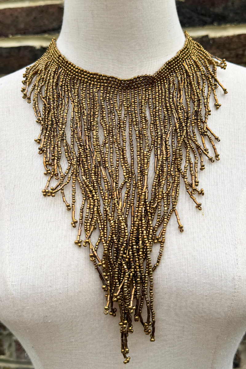 Bronze Waterfall Beaded Necklace by All About Audrey