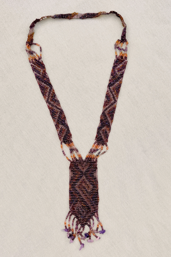 Amethyst Chevron Woven Bead Necklace by All About Audrey