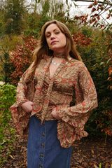 Venus Long Wrap Top in Sinatra Copper Mandala Paisley