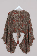 Venus Wrap Top in Sinatra Copper Mandala Paisley