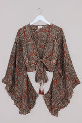 Venus Wrap Top in Sinatra Copper Mandala Paisley