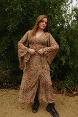 Venus Maxi Wrap Dress in Sinatra Copper Mandala Paisley