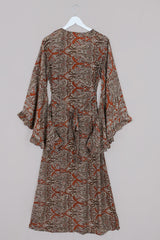 Venus Maxi Wrap Dress in Sinatra Copper Mandala Paisley