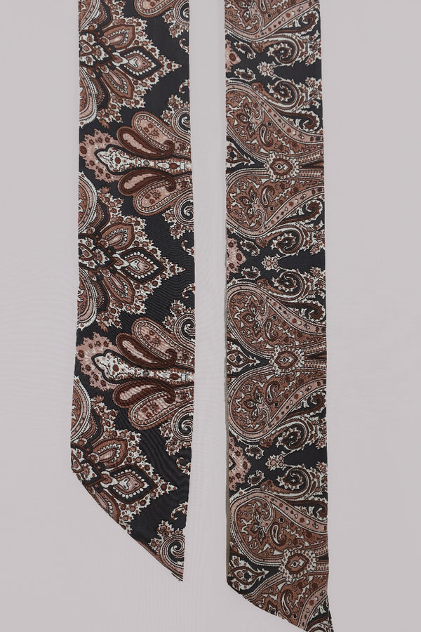 Skinny Scarf in Fitzgerald Bronze Mandala Paisley by All About Audrey