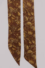 Skinny Folklore Floral Scarf in Witch-Hazel Gold by All About Audrey