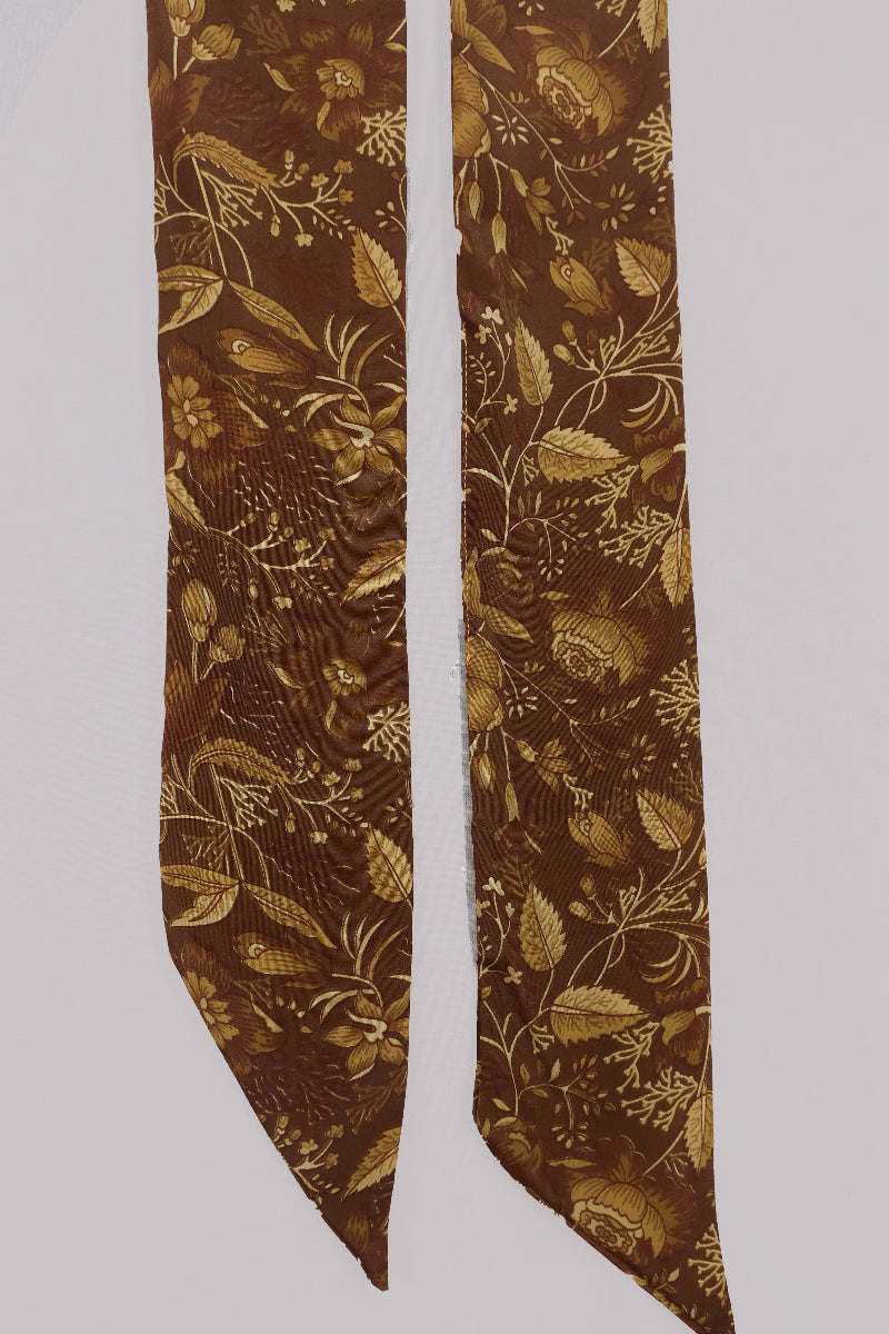 Skinny Folklore Floral Scarf in Witch-Hazel Gold by All About Audrey