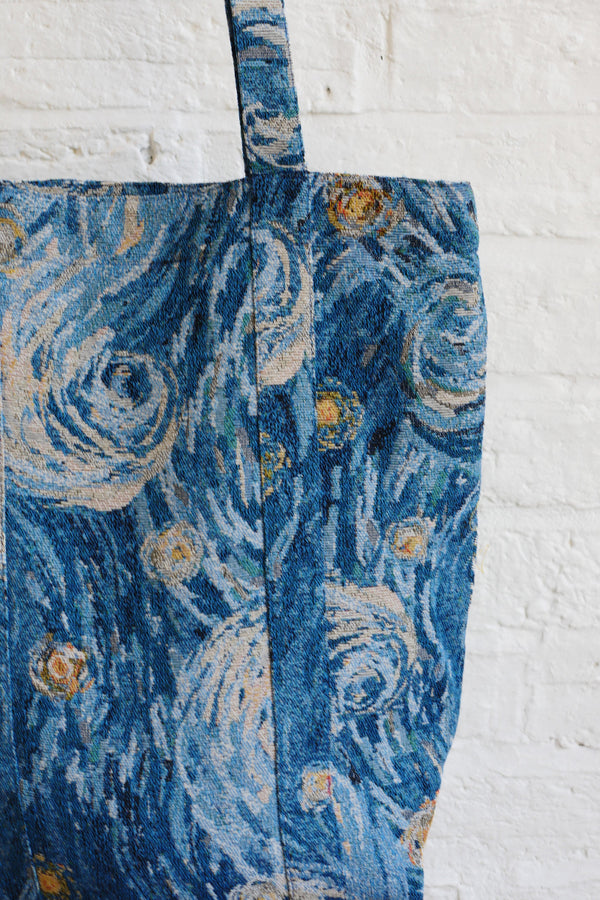 Starry Night Blue Tapestry Tote Bag