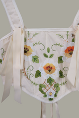 Antoinette Embroidered Corset in Sun Folk Floral by All About Audrey