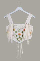 Antoinette Embroidered Corset in Sun Folk Floral by All About Audrey