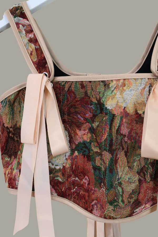 Antoinette Tapestry Corset in Painted Peonies by All About Audrey