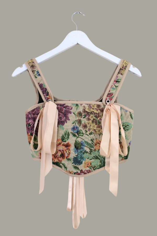 Antoinette Tapestry Corset in Botanical Bloom by All About Audrey