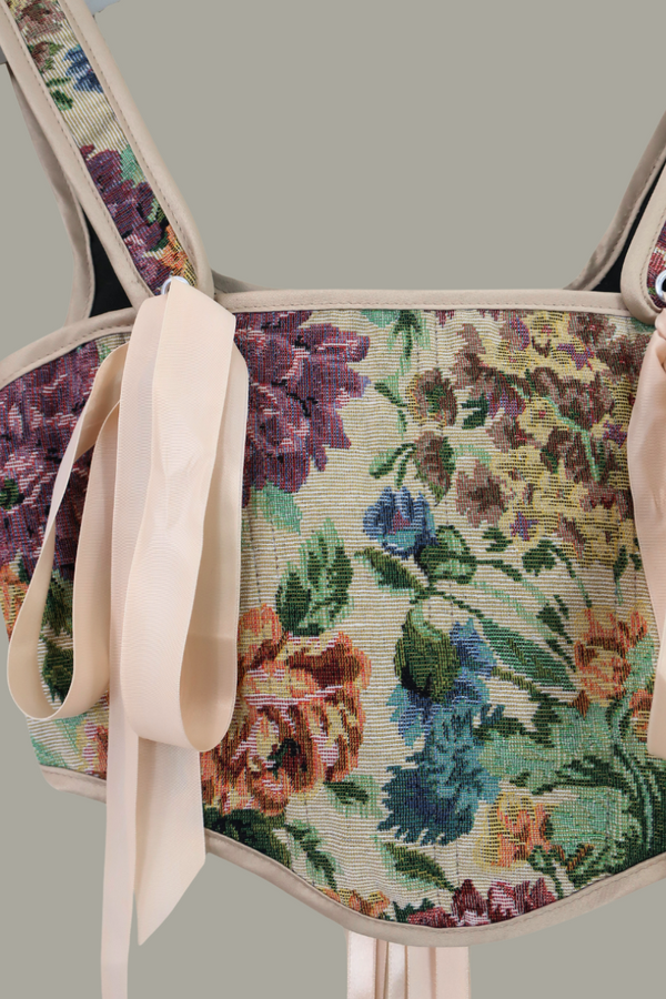 Antoinette Tapestry Corset in Botanical Bloom by All About Audrey