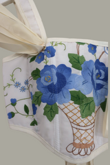 Antoinette Embroidered Corset in Sicilian Ceramic Floral by All About Audrey