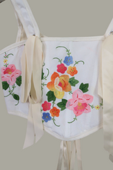 Antoinette Embroidered Corset in Quilted Flower Garland by All About Audrey