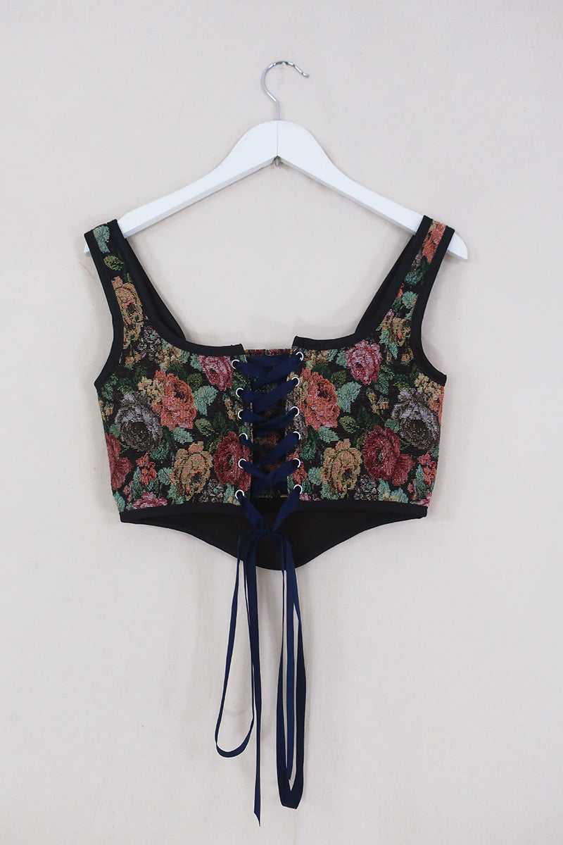 Antoinette Tapestry Corset in Rapunzel's Rose Garden