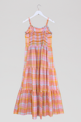 Alice Maxi Dress in Strawflower Pink Tartan by All About Audrey
