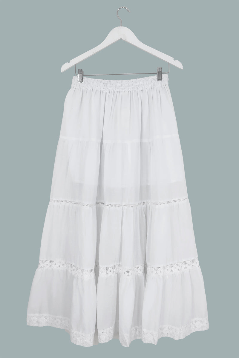 Pisces Crochet Skirt in Cotton White by All About Audrey