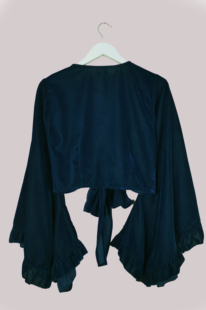 Khroma Venus Wrap Top in Blue Topaz Velvet