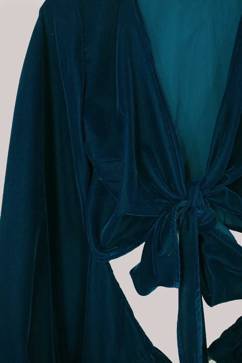 Khroma Venus Wrap Top in Blue Topaz Velvet