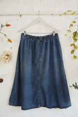 Vintage Denim Skirt - True Blue Midi - Size W34