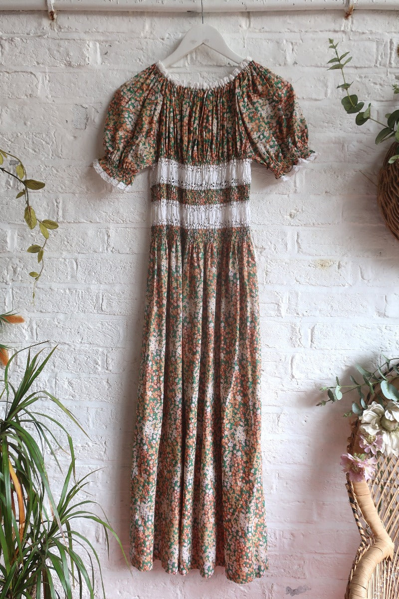 Vintage Dress - Marigold Meadow Maxi - Free Size S/M by All About Audrey