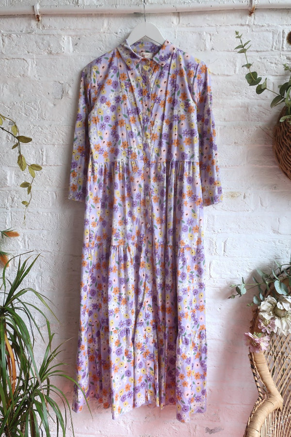 Vintage Dress - Lilac Daisy Bloom Smock - Size S by All About Audrey