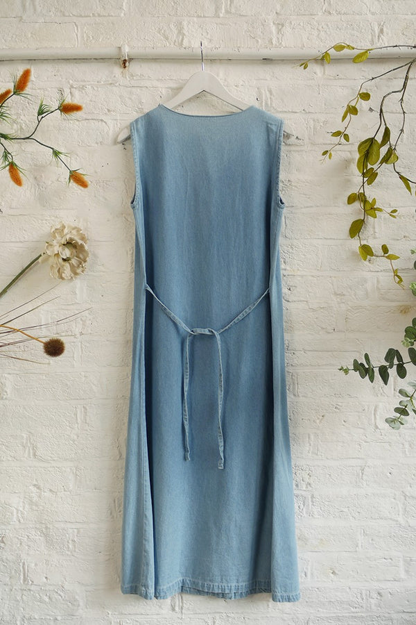 Vintage Sleeveless Darted Denim Dress - Size S