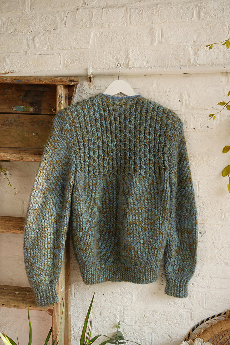 Vintage Knit Cardigan - Sea Green Marl - Size M by All About Audrey