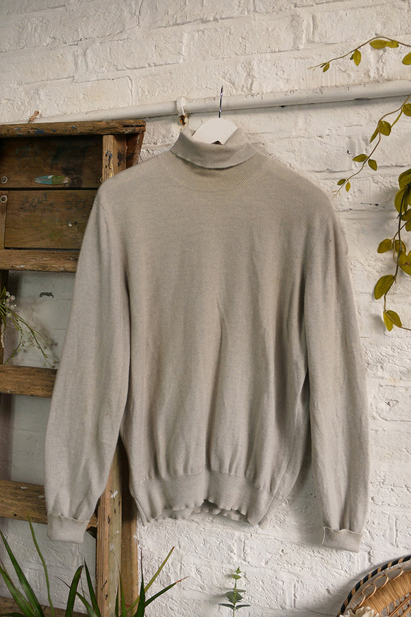 SALE | Vintage Cashmere Roll Neck in Dewdrop Green - Size XXL by All About Audrey