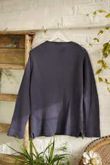 Vintage Chunky Cashmere V-Neck Jumper in Faded Denim- Size L by All About Audrey