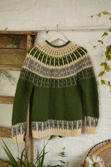 Vintage Knit Cardigan - Fern Green Fair Isle - Size XS by All About Audrey