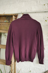 Vintage Cashmere Roll Neck in Mulberry Purple - Size M/L by All About Audrey