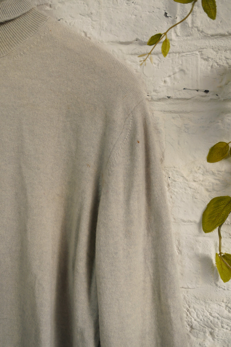 SALE | Vintage Cashmere Roll Neck in Dewdrop Green - Size XXL by All About Audrey