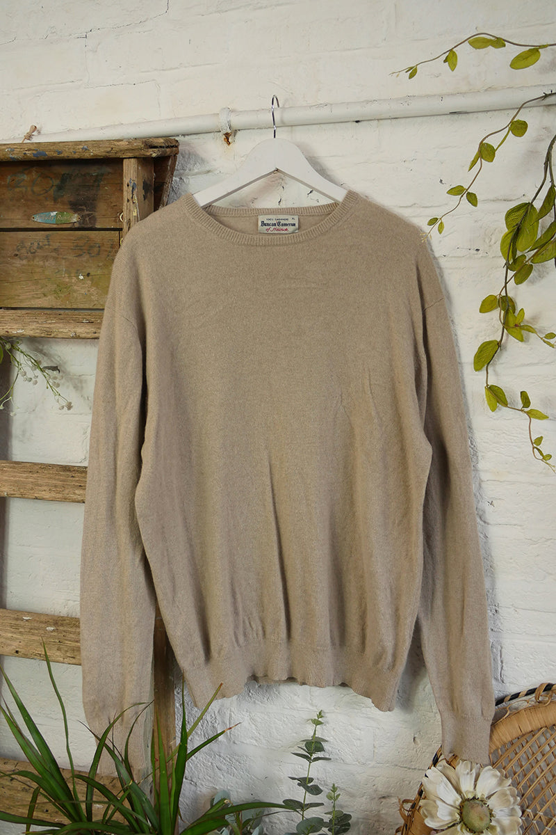 Vintage Cashmere Jumper in Pebble Grey - Size L by All About Audrey