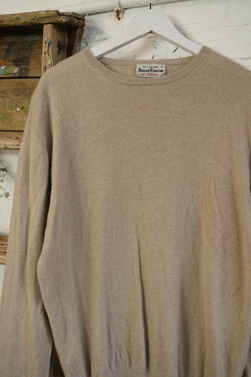 Vintage Cashmere Jumper in Pebble Grey - Size L by All About Audrey