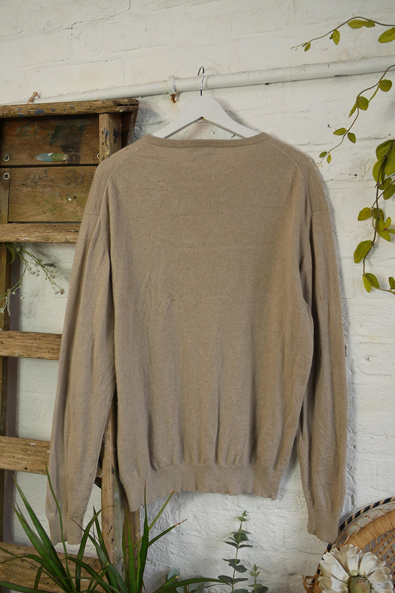 Vintage Cashmere Jumper in Pebble Grey - Size L by All About Audrey