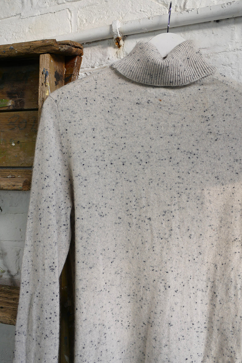 SALE | Vintage Cashmere Roll Neck Jumper in Cappuccino Cream - Size S/M by All About Audrey