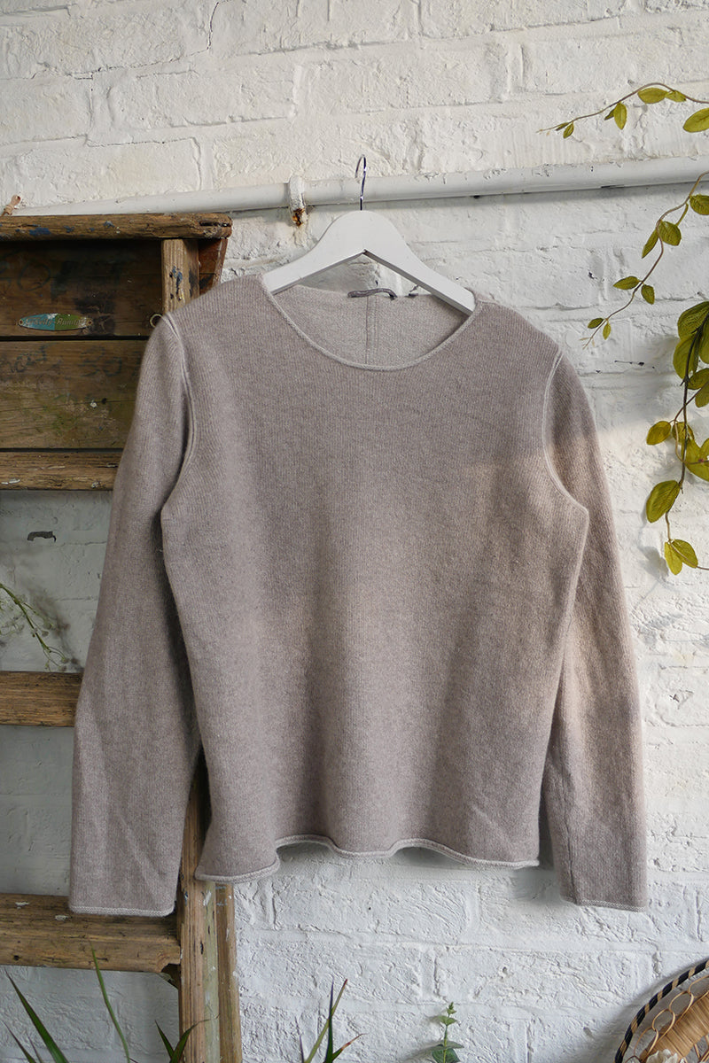 Vintage Cashmere Jumper in Mushroom Beige - Size M/L by All About Audrey