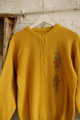 Vintage Knit Cardigan - Soft Country Yellow Rose - Size S by All About Audrey