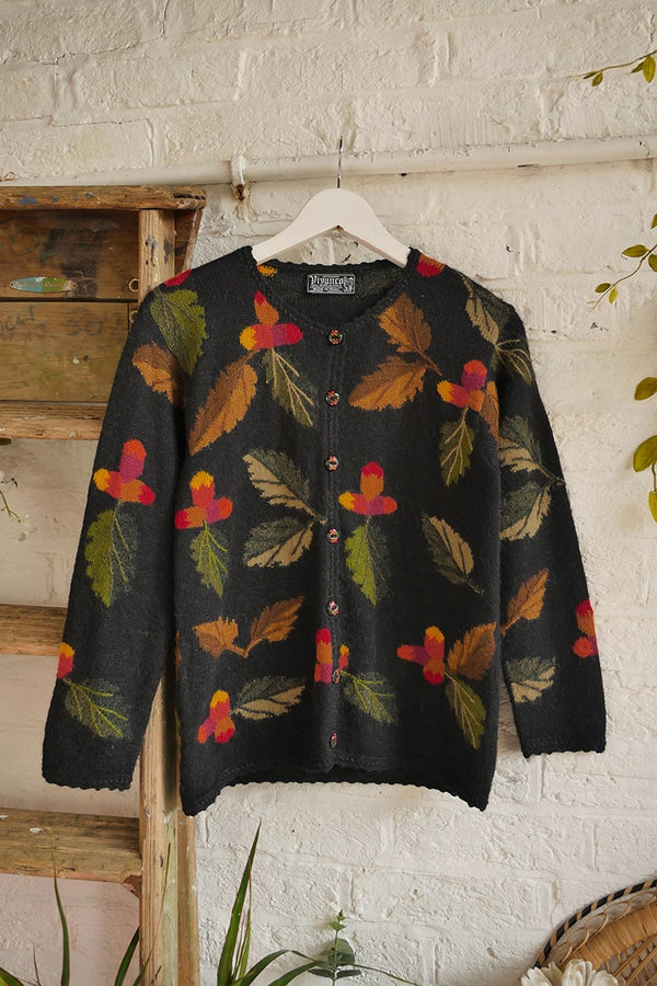 Vintage Knit Cardigan - Midnight Autumn Acorn - Size S/M by All About Audrey